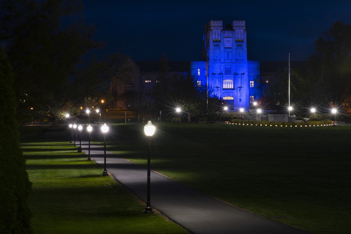 virginia_tech's tweet image. Burruss Hall will be illuminated blue over the upcoming weeks, in support of all medical professionals and essential employees working during the #COVID19 emergency. 💙 💙 💙 We can’t thank you enough.