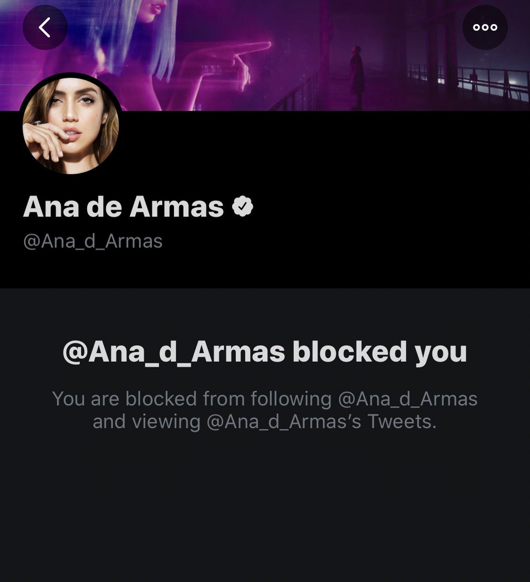 BREAKING: Golden Globe nominee and movie star Ana de Armas has recently blocked us!