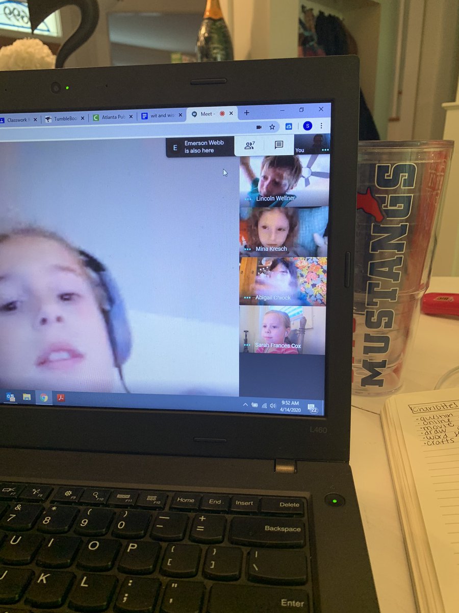 Had a productive small group discussion on our wit and wisdom book today....of course there were a few show and tell interruptions 😏‼️📚 #virtuallearning #makingitwork @mbpcaps <a href="/SuLambCoach/">Suzanne Lamb</a> <a href="/jbland100/">Jay Bland</a>