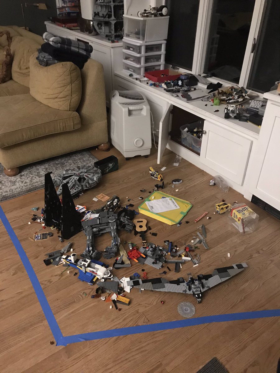 Letting go of <a href="/LEGO_Group/">LEGO</a> #organization at this time. Used painters tape to “contain” DS work in progress. No judgements. How are you coping?