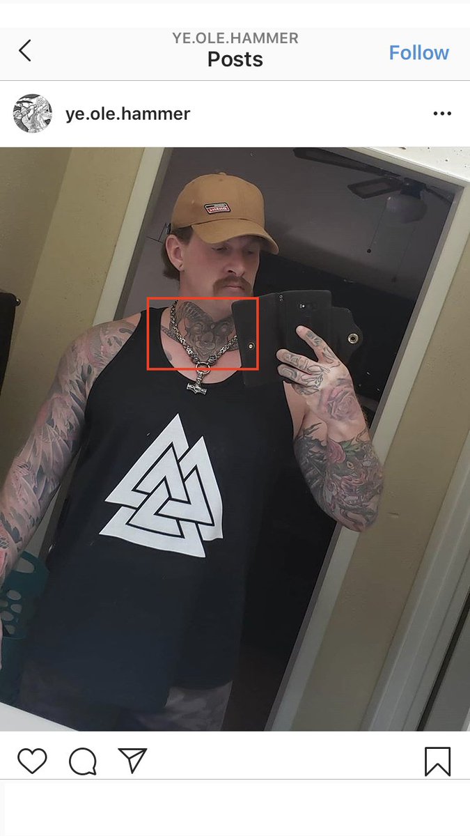 Chris also has some very distinct tattoos, such as a large horned ram tattooed on his neck. This was very helpful in confirming his identity when we found Chris' Facebook page. Also note Chris loves making his own breads, meads, and ciders.5/