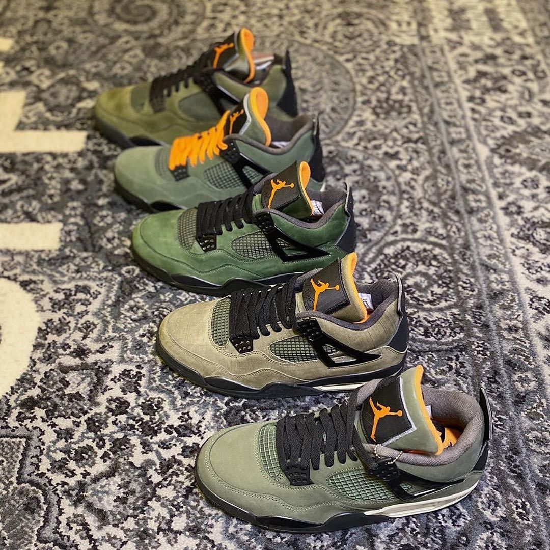 stealsonkicks's tweet photo. Five different @undefeatedinc Air Jordan IVs. Which one's the best? 👀 
📸: @mc1snkrs https://t.co/hhIYdFuvVC