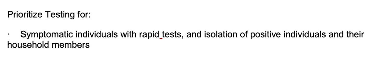 For "moderate mitigation" situations, the plan it just to test those who are symptomatic so they can be isolated.