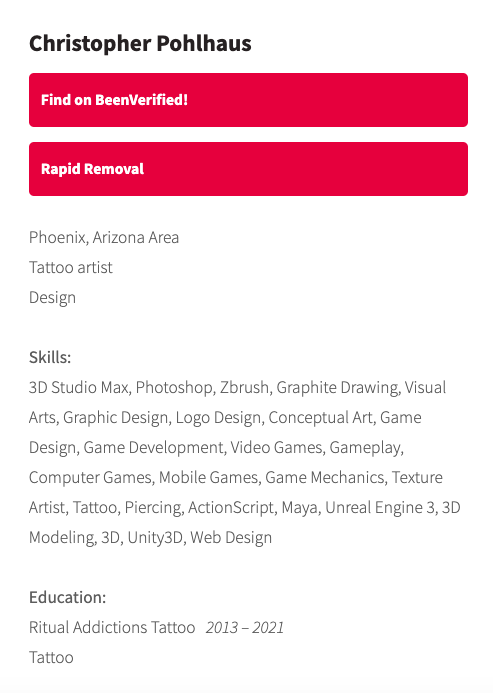 As far as I know these businesses have no current affiliation with Chris and had no knowledge of Chris& #39; neo-Nazi ties, so please show these businesses respect, kindness, and politeness. I only mention them for proof of where Chris has lived. 7/