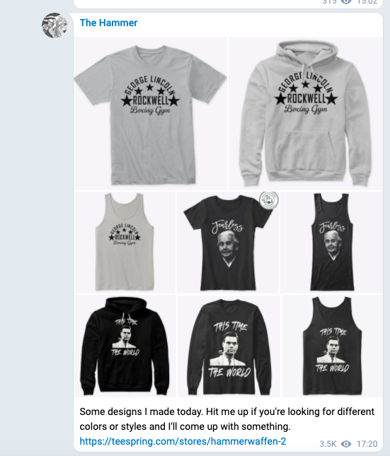 Oh... and did we mention Chris supplemented his income by selling neo-Nazi merch on TeeSpring before his shop got removed? Well ya he did. 11/