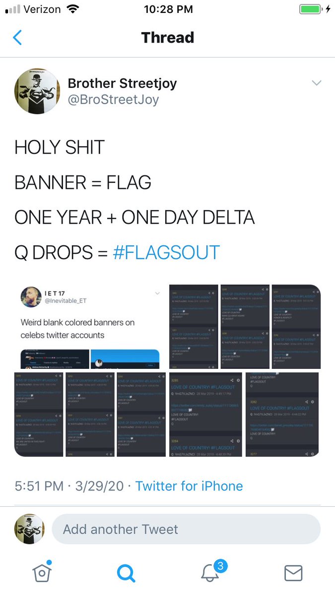 2/ “Hunters” with Pacino - (my mistake about De Niro) - about hunting N @ zis.Then there was a change - that banner day  Banners of multiple celebrities & politicians started changing to solid colors - one year delta from Q’s  #FLAGSOUT series.After that...