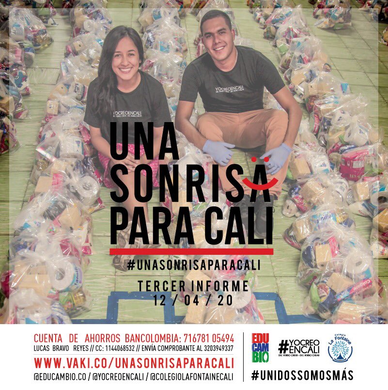 lafontainecali's tweet photo. #UnaSonrisaParaCali ha llegado ya a 2.290 hogares en #Cali Gracias a vos que nos apoyAs y hacEs esto posible. #yocreoencali 💙 https://t.co/MTHs7DIlEG