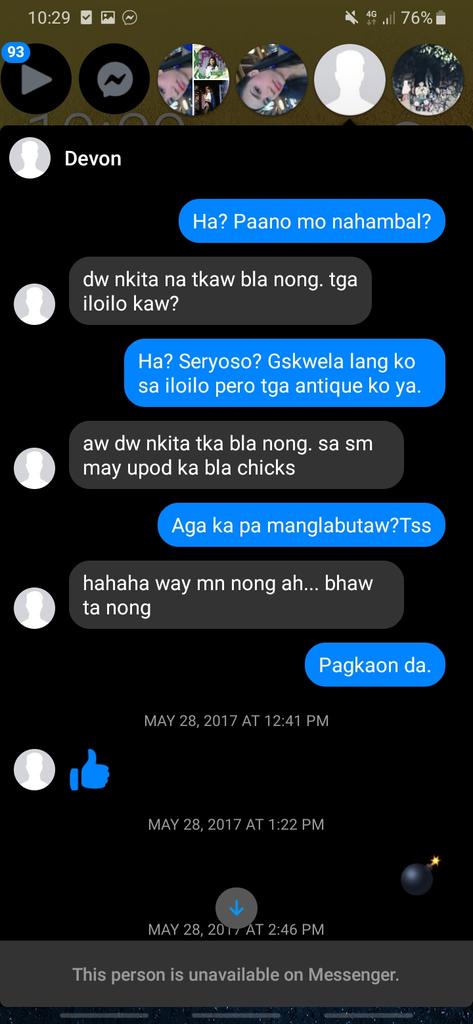 Sabihan ba naman ako na nakita nya daw ako somewhere na may madaming chiks (barkada ko puro babae, 4 sila) bigla akong nacurious pero di ko na masyadong pinansin.