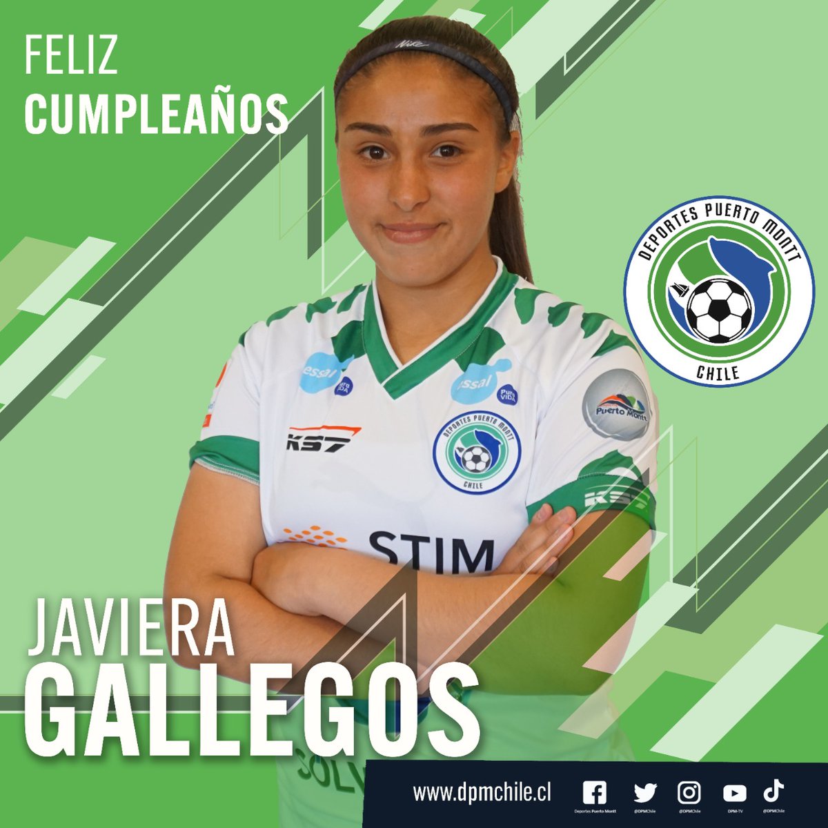 ¡Feliz cumpleaños! 🎂

Saludamos a nuestra jugadora de <a href="/FemDpm/">Dep PtoMonttFemenino</a>, Javiera Gallegos. Esperamos que hayas tenido un gran día junto a los tuyos, preparándote además, para el reinicio del campeonato 🏋🏻‍♀️

¡Que los cumplas, feliz! 🎈

#VamosPuerto 🇳🇬