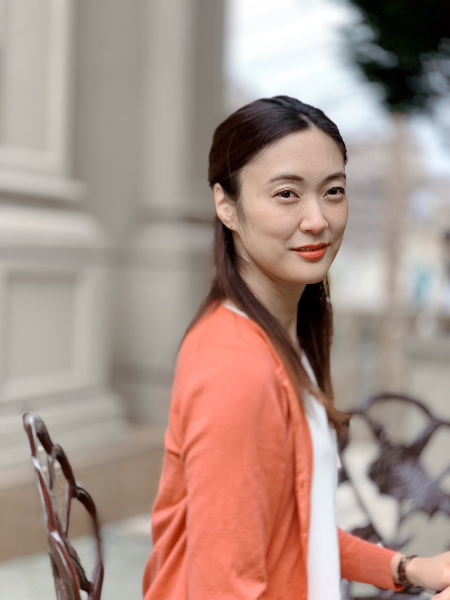 魅力の女神 藤野智子 ピンクのスメドレーお気に入り Johnsmedley ジョンスメドレー Theory セオリー モデル 30代コーデ 30代ファッション モデル福岡 福岡モデル アラフォーモデル 30代モデル 40代モデル ママモデル ワーママ ミセス