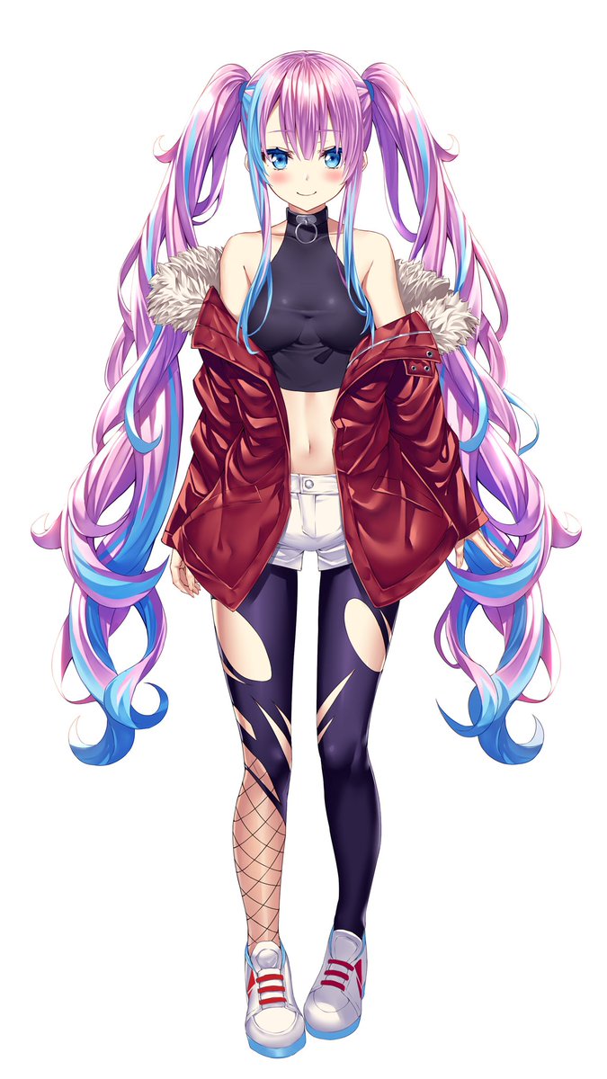 蒼空美月 ありがとうございました 自分の容姿を箇条書きして誰か性癖にぶっさす見た人もやる ロングツインテール ピンク髪に水色メッシュ 触覚が長い へそだし 破れタイツに網タイツ 黒インナー 肩出し スニーカー モコモコの