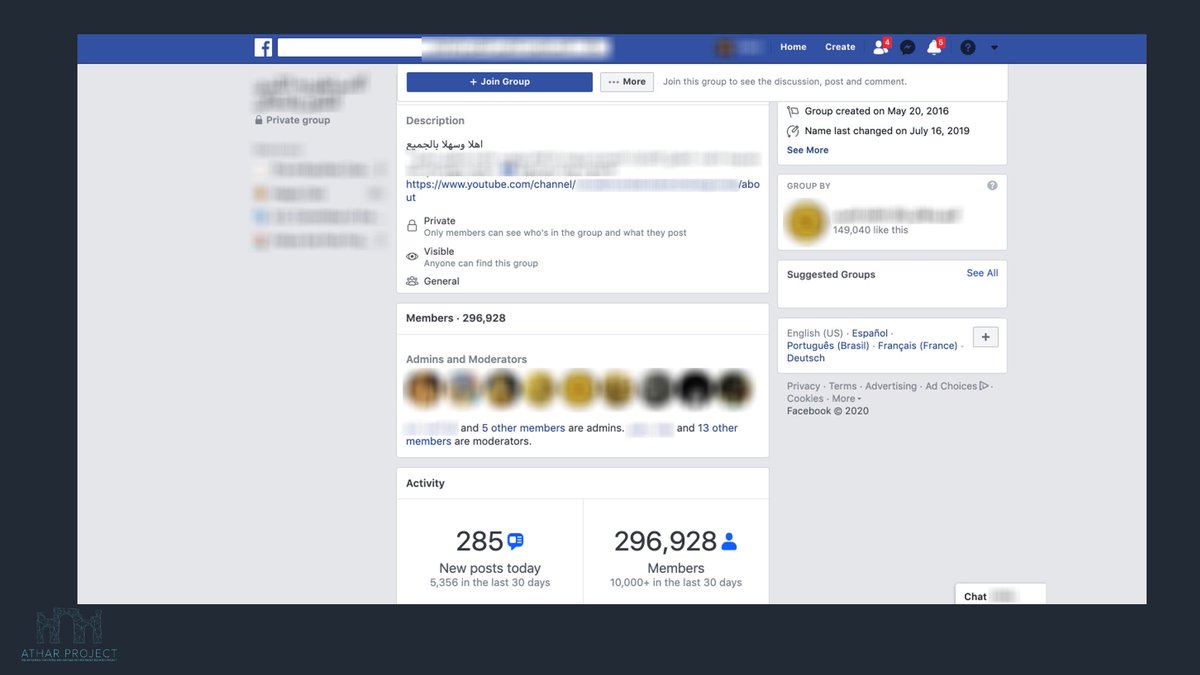 THREAD: As antiquities looting and trafficking activity continues unabated across  #Facebook, we are taking a look into how much content can be generated by a large group and how quickly it can growGroup T is the  $FB group with the most members of all 120+ groups ATHAR monitors