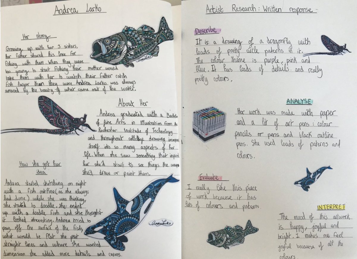 DEScreativearts's tweet photo. Some very detailed research from Lily-Rose on the artist Andrea Larko. Beautifully neat and well presented. Well done Lily-Rose. #DESCRemoteLearning #WeHaveGotThis
#DESCStrongerThanEver #DESConlineclassroom #DESCresilience #InThisTogether @KHDA @DESCDubai #DESSCdiaries https://t.co/tHrNf0VoZE