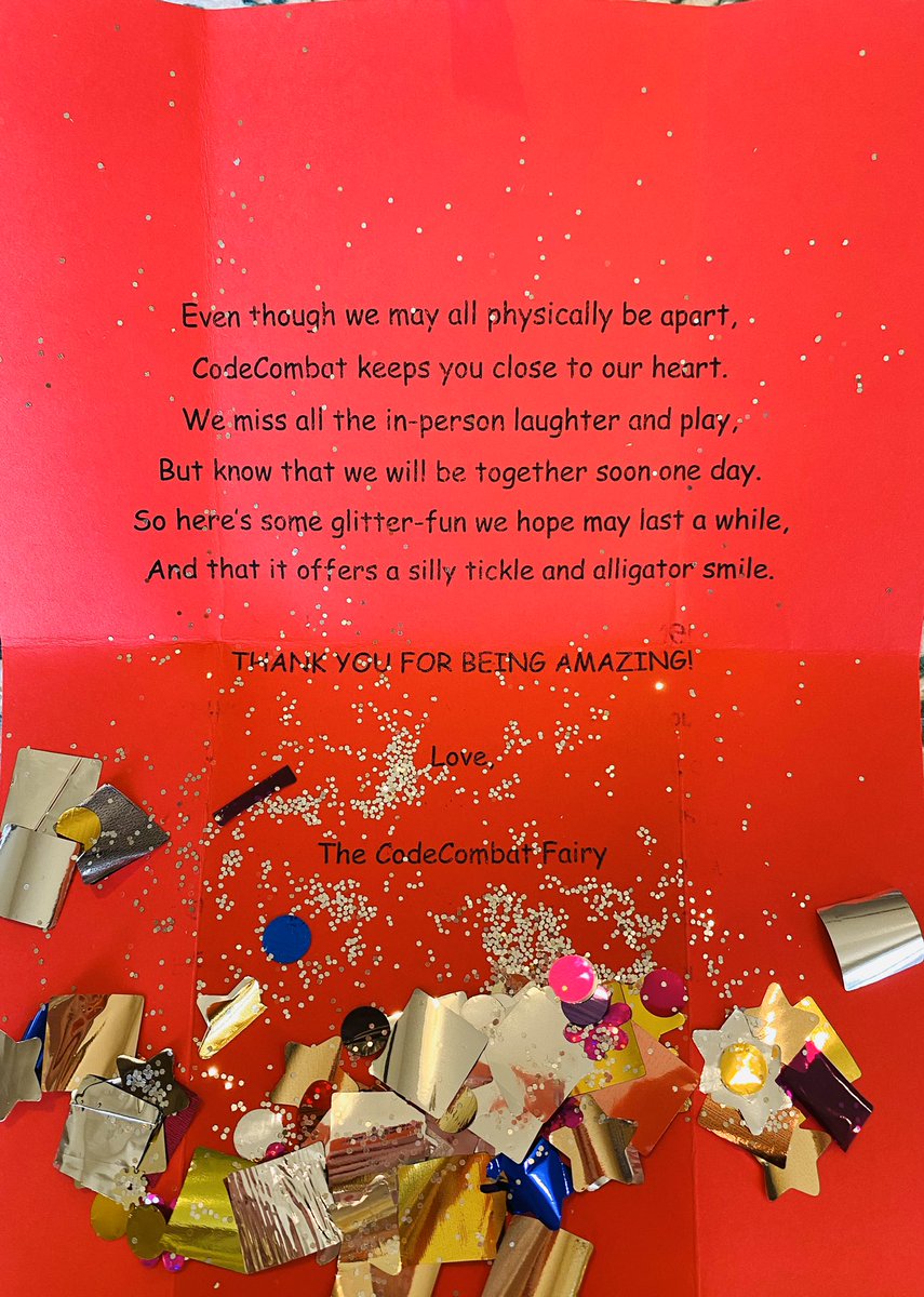 When your company send you a little note to make you smile during the lockdown 🙌🏼 @codecombat #companyculture #remoteworkers #itsthelittlethings