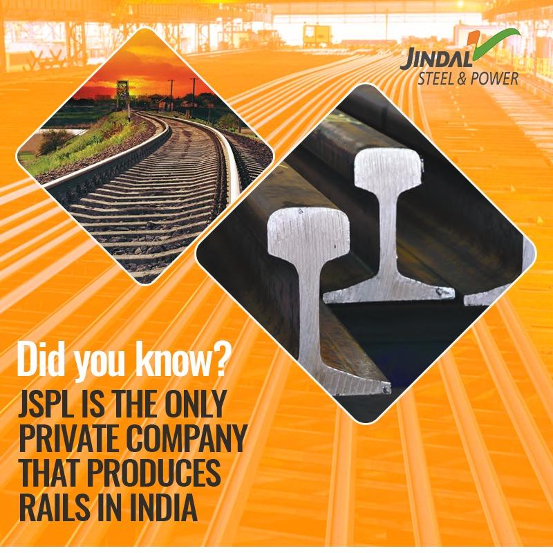 JindalSteel_In's tweet photo. #JSPL is the only private sector manufacturer of Rails in the country. It is India's only producer of #HHRails, and is amongst seven global steel makers with capabilities to manufacture head Hardened Rails. #BuildingIndia

#MakingInIndia #MakingADifference https://t.co/Y8ZArAXlfh