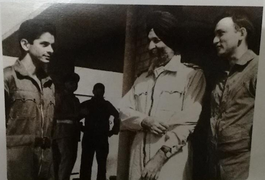 5ACM (Later Marshal of Air Force) Arjan Singh, with Fg Offr Vinod Neb & Flt Lt DN Rathore, both Vir Chakras, 1965 war