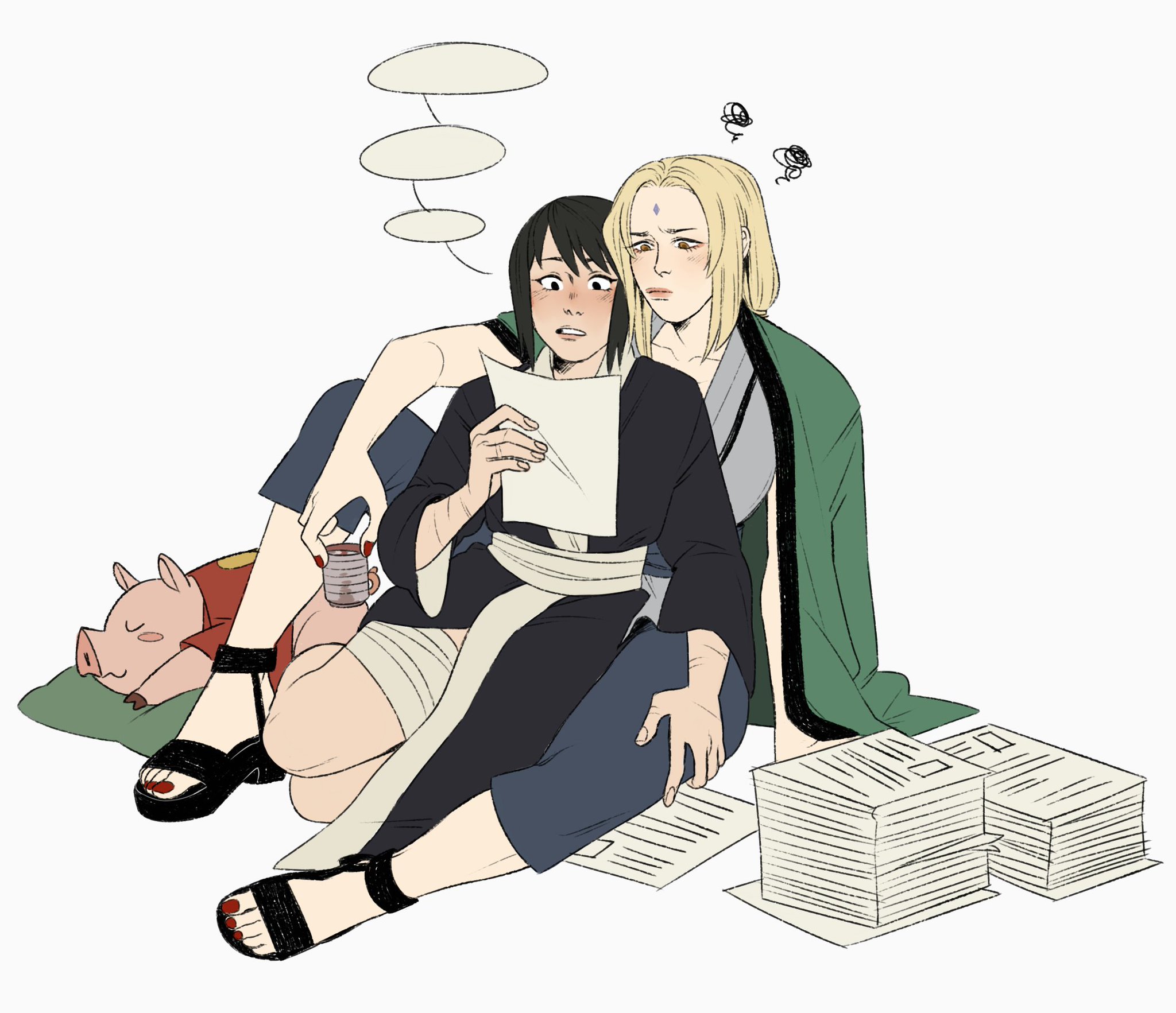 Tsunade x shizune - 🧡 25 день из 30 дней Наруто- Цунадэ и Шизунэ(ﾐ චᆽච ﾐ)...