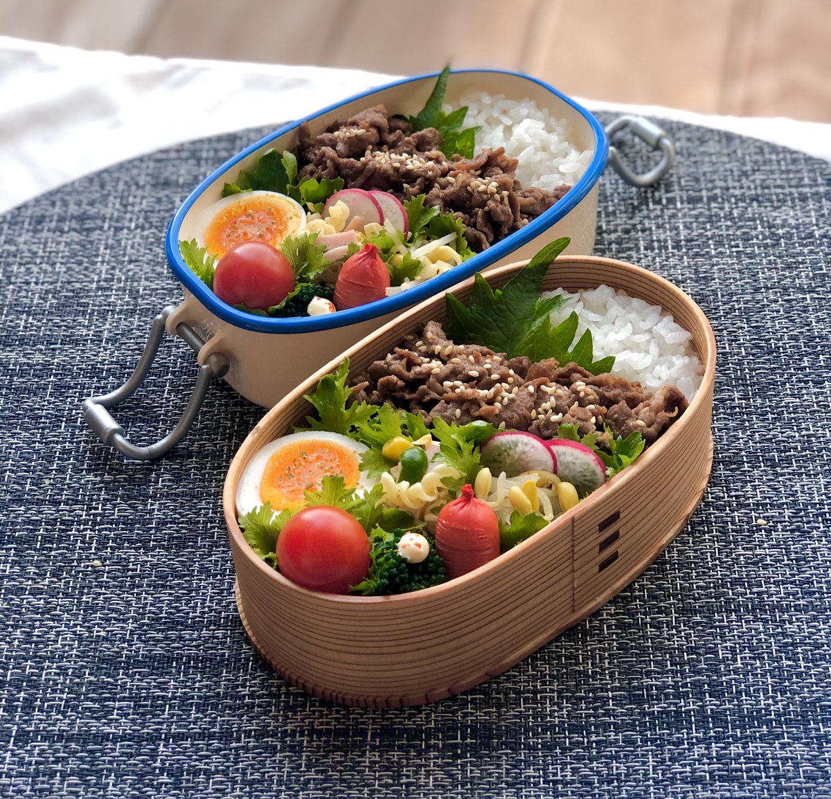 Kurataba در توییتر 今日のお弁当 牛焼肉弁当 お肉はセールのアンガス牛 タレは定番エバラ黄金の味です その他 豆もやしナムル マカロニサラダなど お弁当 今日の弁当 焼肉弁当