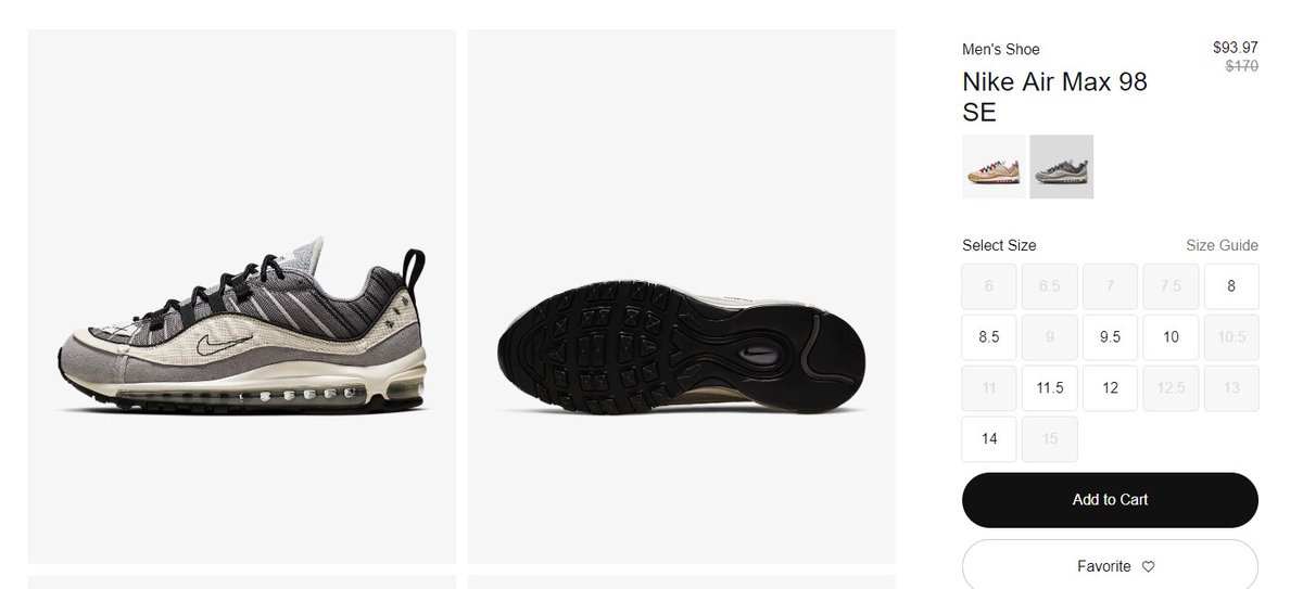 nike air max 98 inside out wolf grey