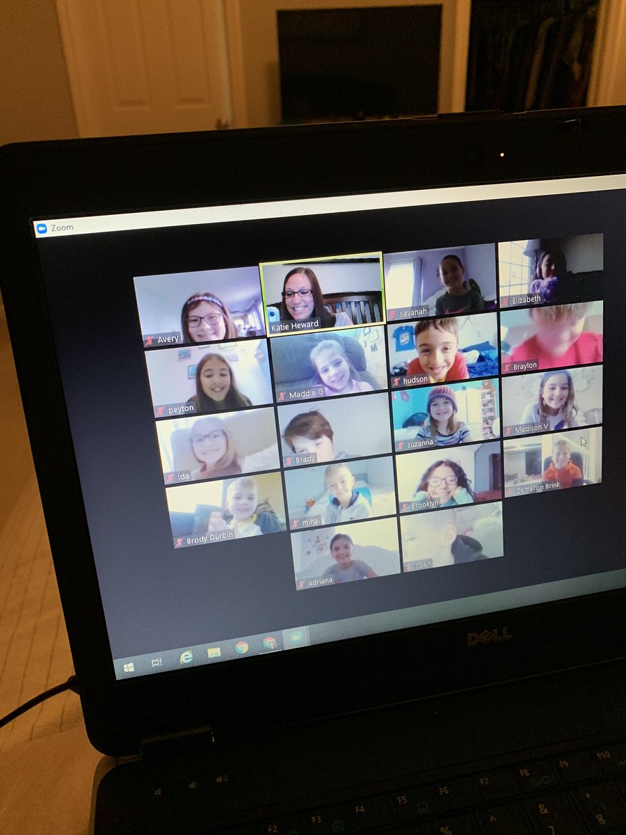 MrsHeward's tweet photo. Seeing these smiling faces made my day! Our weekly Zoom meeting is always the highlight of my week! ❤️#missingthesefaces #remotelearning2020 https://t.co/jNnNuDKY3E