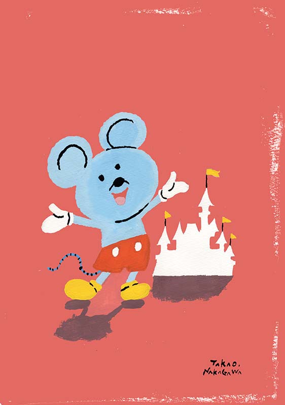 中川貴雄 絵描き 4月15日は東京ディズニーランド開園記念日ということで ミッキーマウス風のネズミとシンデレラ城イメージの シルエットを描きました T Co Gxnko3ddzd