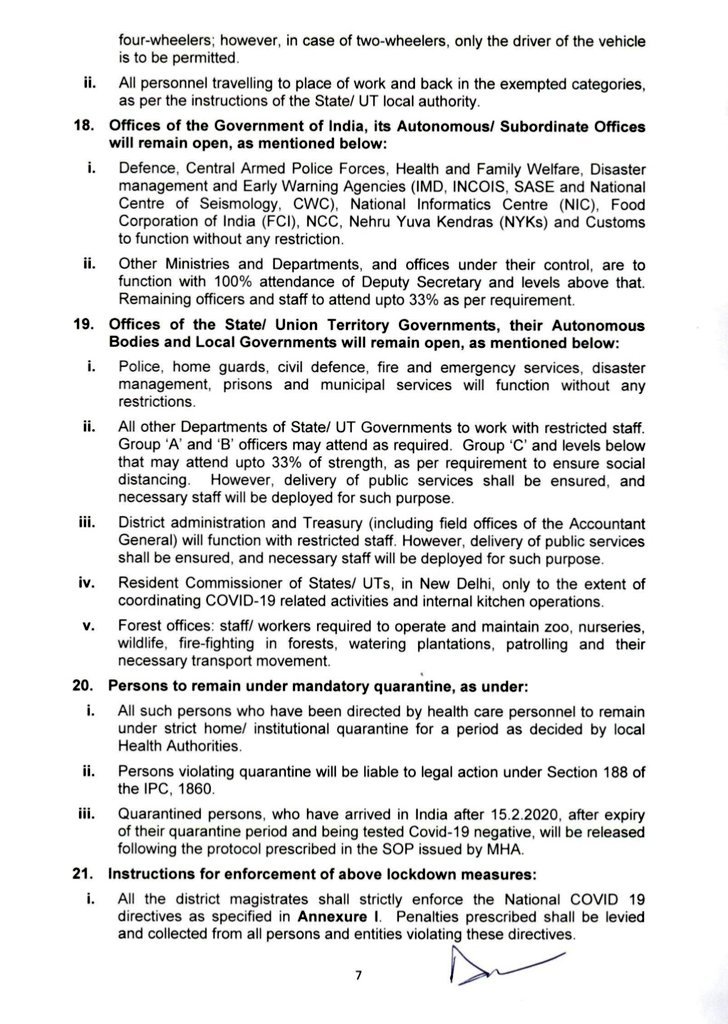 PBSHABD's tweet photo. Contd...
Consolidated Revised Guidelines for containment of #COVID19 (2/2)

#CoronavirusPandemic #IndiaFightsCorona https://t.co/St0vkhIBjV