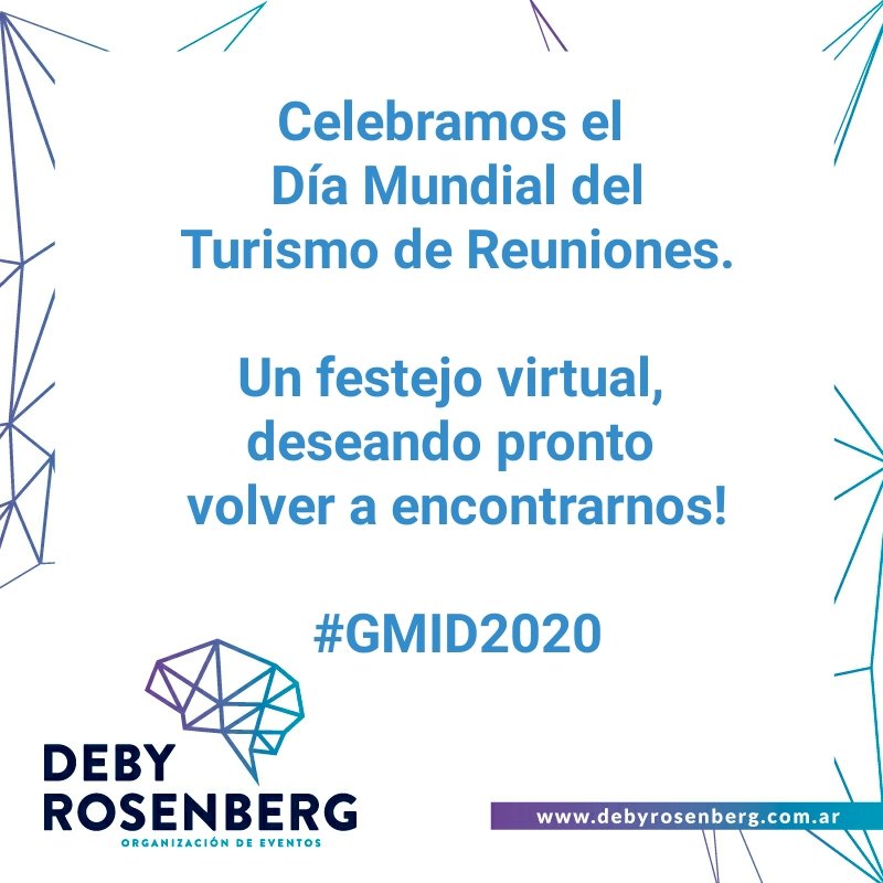 DEBYROSENBERG's tweet photo. Día Mundial del Turismo de Reuniones!

Celebración virtual, esperando pronto volver a encontrarnos frente a frente, con cada uno de nuestros clientes, amigos, proveedores, speakers, asistentes, aliados estratégicos, de cada rincón del mundo!

Brindemos por ello!

#GMID2020 https://t.co/PCCMM4cY0y
