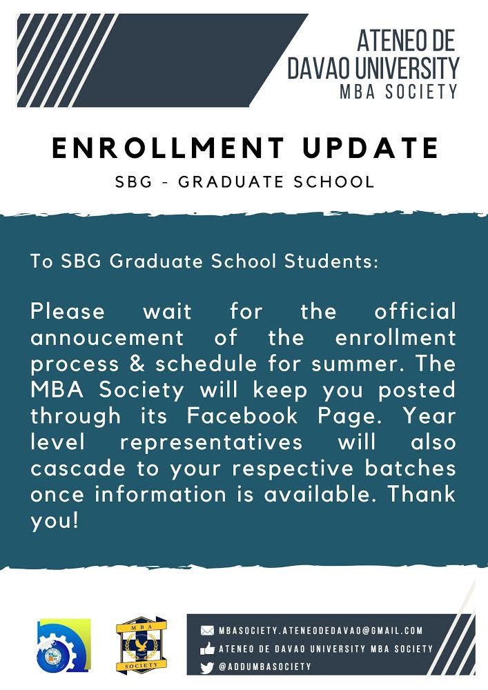 AdDUMBASociety's tweet photo. Hello, Graduate School Community! I hope you are all safe in the comfort of your own homes.
#SummerEnrollmentUpdate https://t.co/fPR90xsmfw