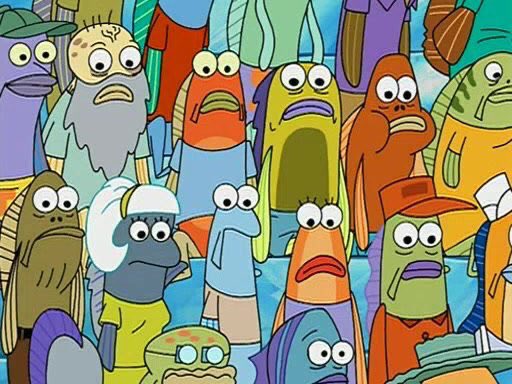 reactions on X: fish audience disappointed sad spongebob https