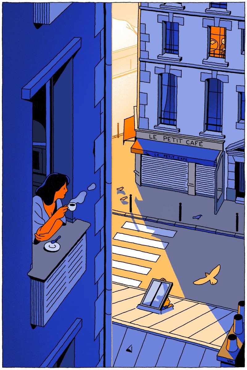 RaquelEcenarro's tweet photo. El New Yorker ha pedido a sus ilustradores en todo el mundo que retraten su ciudad en cuarentena. El resultado es espectacular 

Postales de la pandemia 

Londres
Seúl 
París
Madrid... https://t.co/HXGdRFonpa