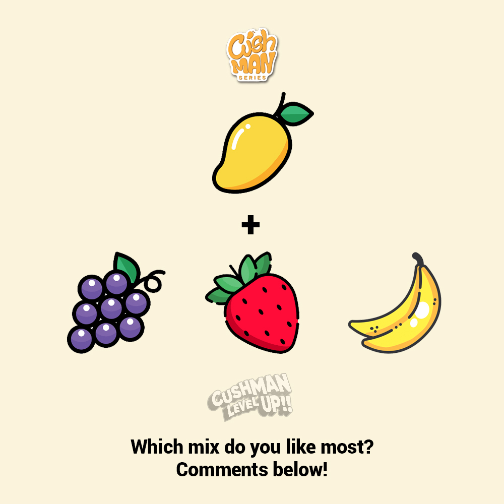 NstyWorldwide's tweet photo. One that hides two flavors inside.
The combinations of wonder!
Which one is your favorite in Cushman Series?
Share with us!
#CushmanSeries
#Banana
#Grape
#Mango
#Strawberry
#NastyJuice
#COVID19
#StayHome https://t.co/x99hlWtHFI