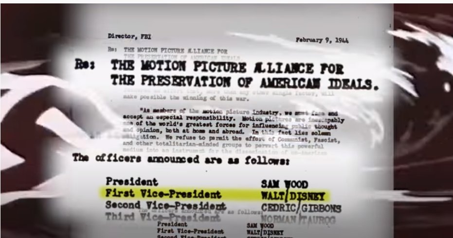 32. They go back to the "Motion picture Alliance for the Preservation of American Ideals" with Walt Disney as Vice President and pretend it's a bad thing. These people really insult the intelligence of their viewers.