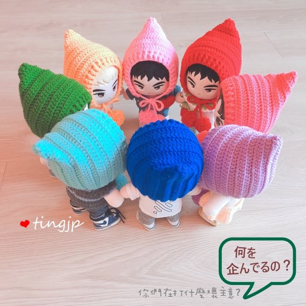 tingjp's tweet photo. うちの子…コソコソしている⚠️
我家的孩子⋯鬼鬼祟祟的⚠️
・
・
#tingjp #NUEST #nuestdoll #DONO
#도노세요 #미자도노 #JJerry #깡충렌
#코기야 #망고야 #녀우야 #뉴이스트
#인형 #手編み #crochet #手編み帽子
#meetang動画より #ピクシーハット https://t.co/x8QAhEiBoN