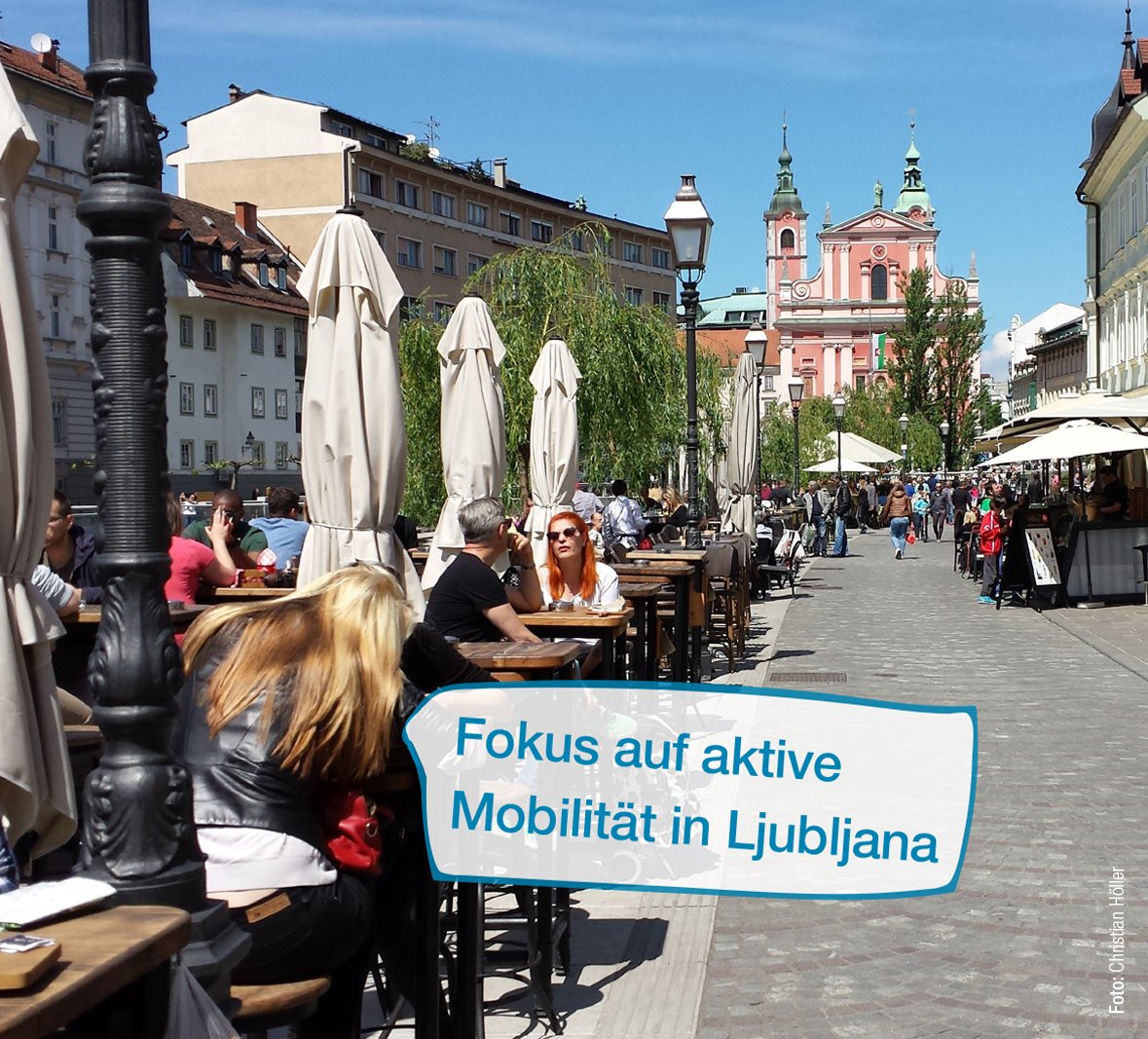 #Ljubljana hat große Teile der Innenstadt #autofrei gemacht, 2015 wurden Teile einer davor stark befahrenen Straße in Fußgängerzone umgewandelt. Anteil des Pkw an der Mobilität ist in der gesamten Stadt um 1/4 gesunken, bereits 35% der Wege werden zu Fuß gegangen. #Klimaschutz