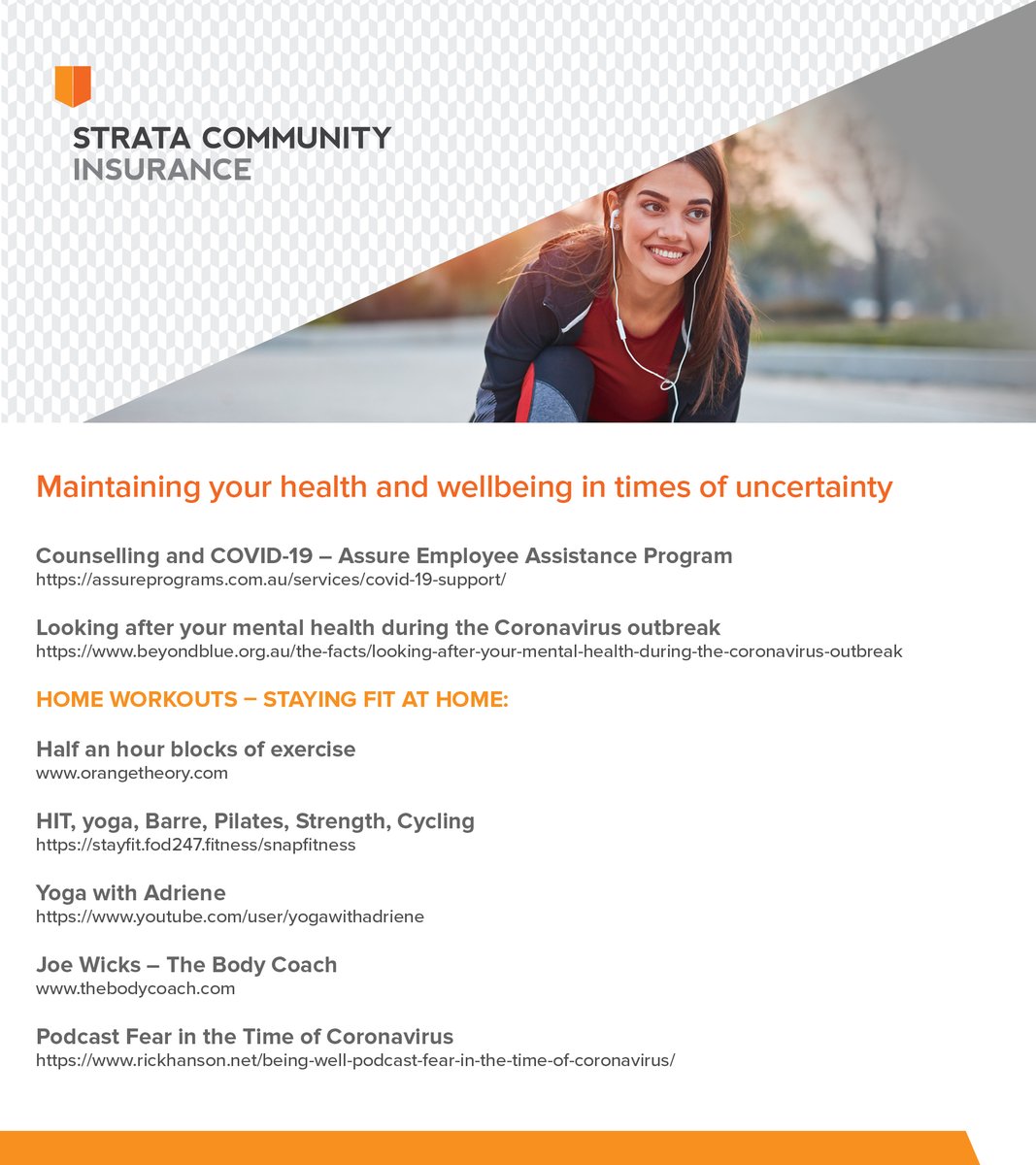 SCInsure's tweet image. Strata Community Insurance maintaining your health and wellbeing in times of uncertainty. #health #wellbeing #insurance #strata #mentalhealth