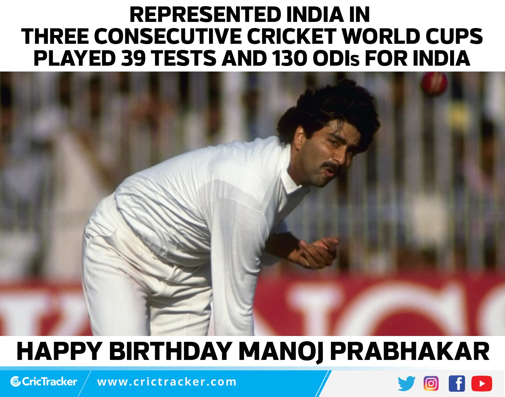 Wishing former Indian all-rounder Manoj Prabhakar a very happy birthday. 