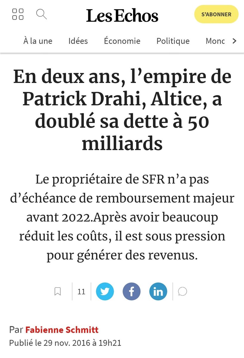 Sans nous, ces banques ne sont rien, mais grâce à notre confiance, grâce à nos dépôts, grâce aux crédits qu'elles nous octroient sans même posséder l'argent, les banques décident de prêter 50 milliards à un seul homme,  #Drahi, et en même temps extraient 6 milliards aux pauvres.