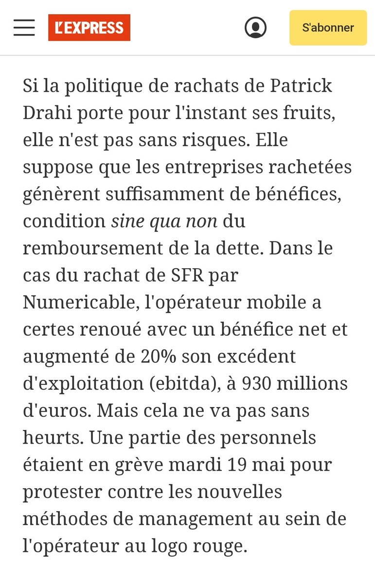 Leurs motivations ne sont guidées que par le profit, peu importe le projet s'il est dangereux socialement. En faisant confiance aux banques, vous les aider sûrement à prêter à ceux qui massacrent vos emplois pour du profit, ce que fait  #Drahi dans ses opérations de LBO !  #SFR