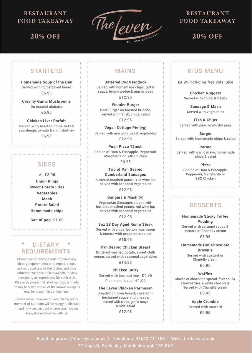 Steak night 📣 🥩 8oz 28 Day Aged Rump 🥩 
Served with chips, button mushroom &amp; tomato with peppercorn sauce £15.95 or 2 for £29.00  or
2 x Steaks and a bottle of Red, White or Rose for £39.00 🍷

We also have 2️⃣0️⃣ % off our full takeaway menu
17:00 - 20:30 collection only