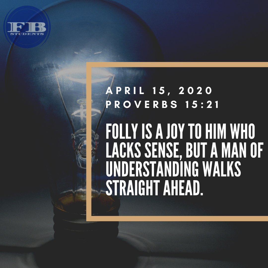 fbstudents1682's tweet photo. Where is joy found for you? Is joy found in folly or is joy found in godly wisdom? #fearGod #walkstraight #havelife #wisdomforlife https://t.co/joGpbqR5uN