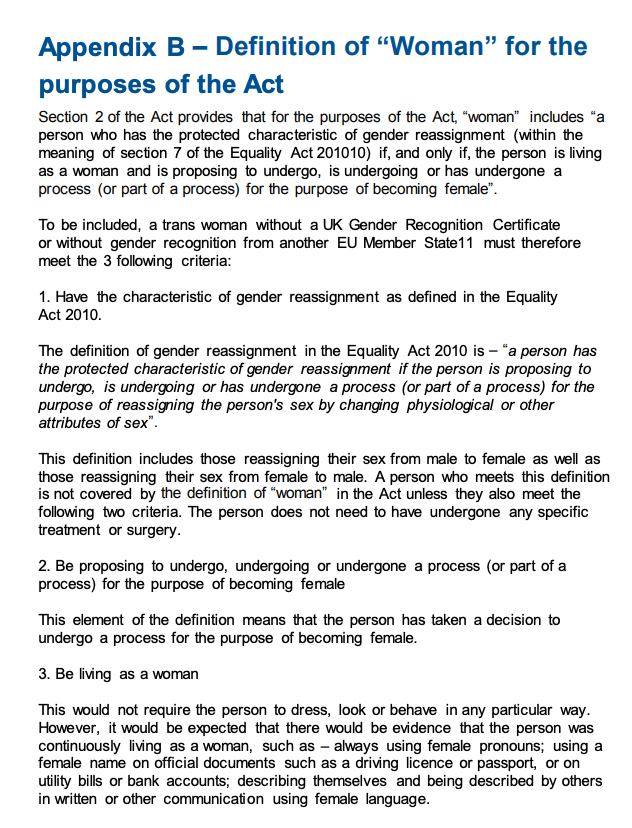 It seems that many respondents expressed the same concerns, namely the fact that the definition of a 'woman' in the Act departs from the definition of 'woman' in the Equality Act 2010 (that is 'a female of any age')