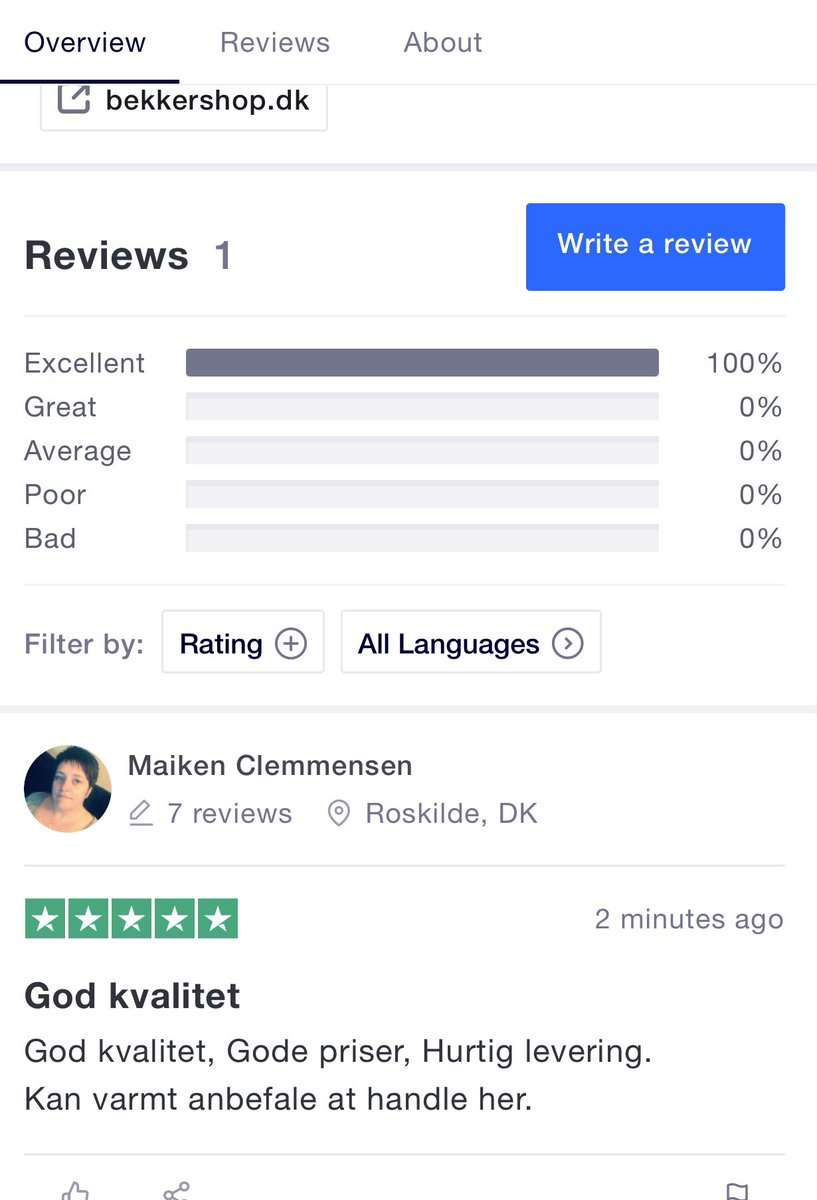 NiclasBekker's tweet photo. Så for søren... første anmeldelse på trustpilot 🙏 Troede man skulle betale til dem? Mon ikke de ringer snart 🤪 #GodStart https://t.co/CpyKKWpGYJ