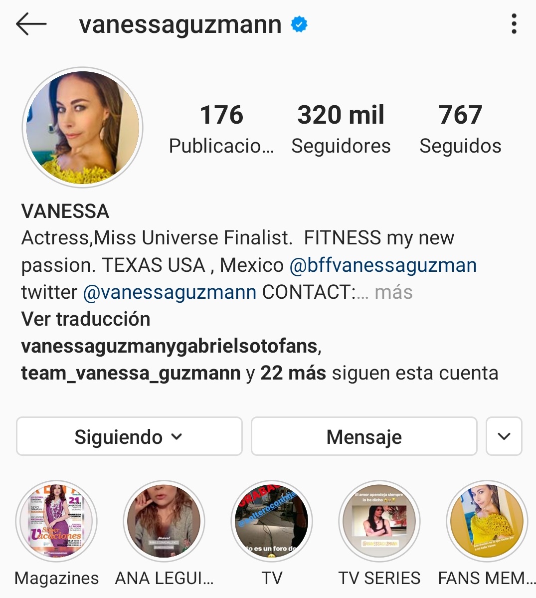 SuLucerina's tweet photo. Ya somos 320k seguidores en instagram #Family #VaneFans #VanessaGuzman💫 vamos por más @vanessaguzmann ❤ Te Queremos. https://t.co/xHvipkyg5j