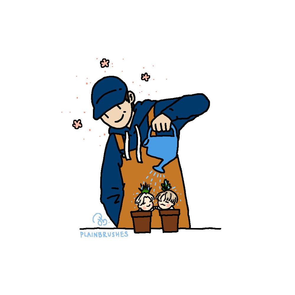 plainbrushes's tweet photo. what could namjoon be watering ?? open for a surprise #btsfanart https://t.co/9WiKYhTKrD