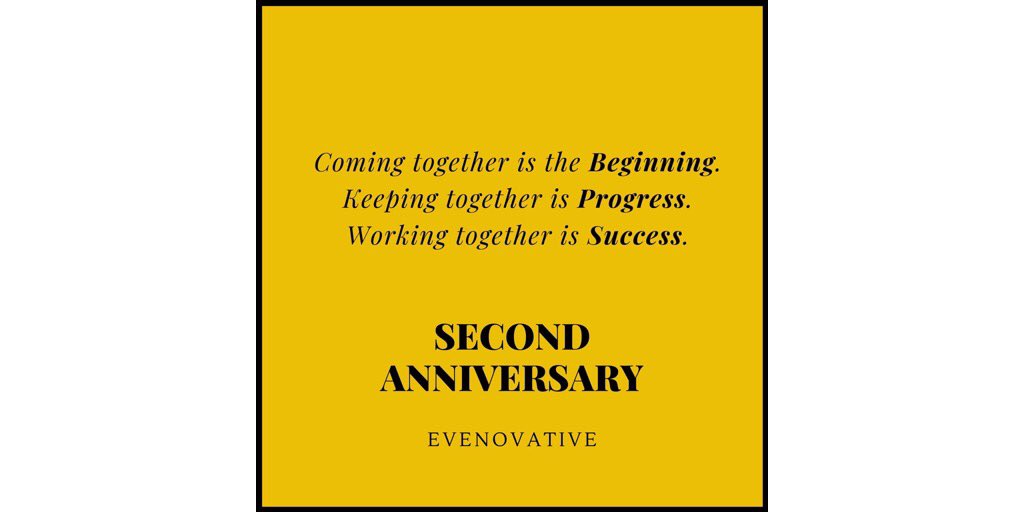 evenovative's tweet photo. Happy Second Anniversary!
#evenovative https://t.co/K2z9zz8cKq