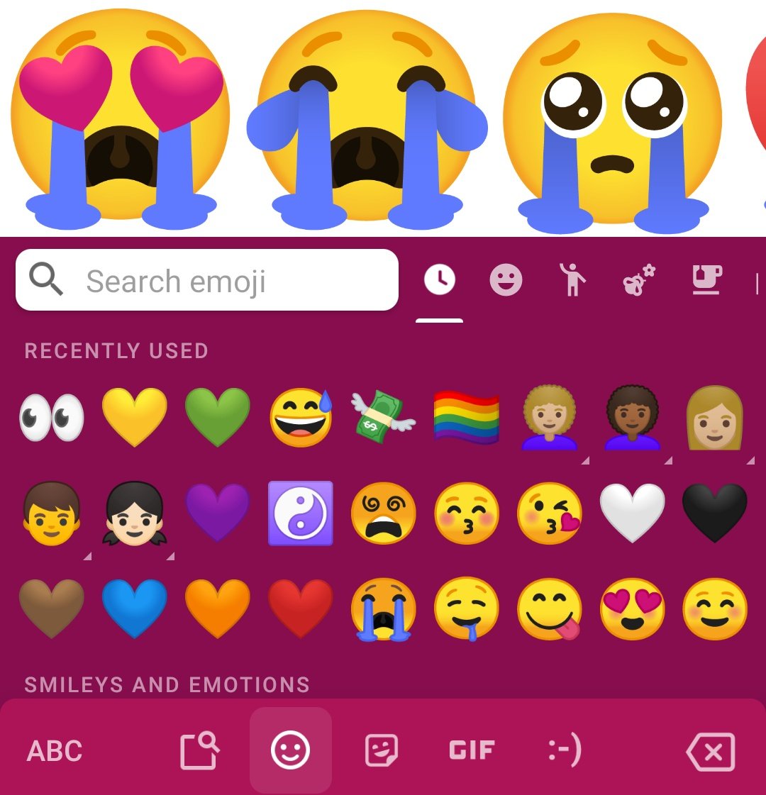At some point Google keyboard started giving these emoji mashup recommendations and I just...Words fail me.