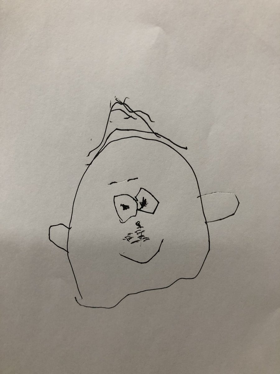 4歳息子がパパの似顔絵描いてくれた…激似… 