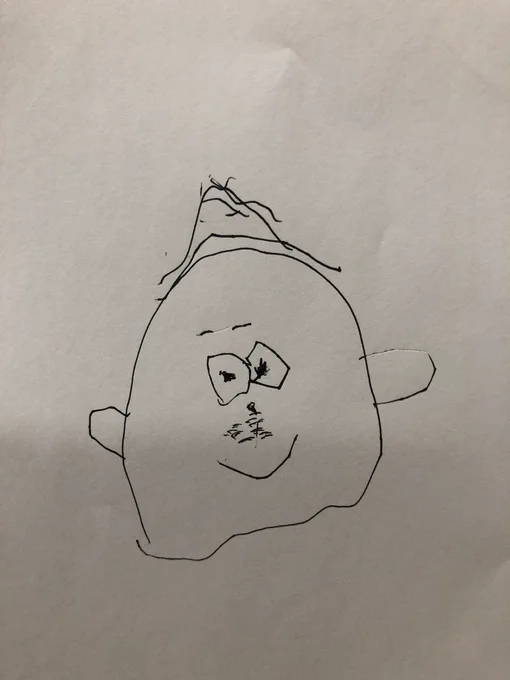 4歳息子がパパの似顔絵描いてくれた…激似… 