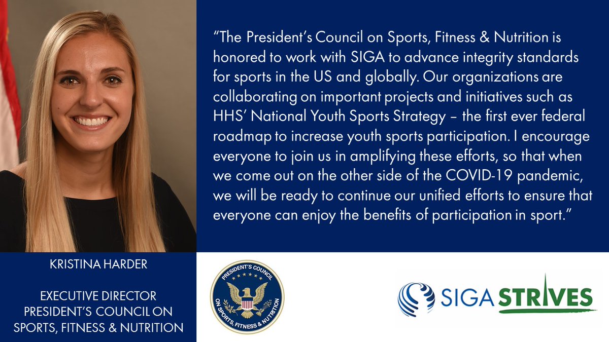 SIGAlliance's tweet photo. ICYMI: @SIGAlliance &amp; @FitnessGov make Joint Statement reaffirming their partnership in the field of Sport Integrity. We look forward to working together across multiple SIGA thought leadership initiatives to move the needle &amp; promote greater integrity in #sports https://t.co/rYLlwFxQUO