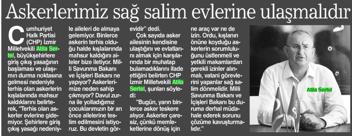 AtillaSertell's tweet photo. Çok sayıda asker ailesinden telefon alıyorum. “Biz çocuklarımıza bir an önce sağ salim kavuşmak istiyoruz” diyorlar.
Askerde koşullar belli, ortalamada 75 askere 5 tuvalet, 5 duş düşüyor. Askerler birlikte yemek zorunda ve rütbeli olanlar evlerine gidip geliyor. Eve dönmelidirler https://t.co/UbKGiYXlES